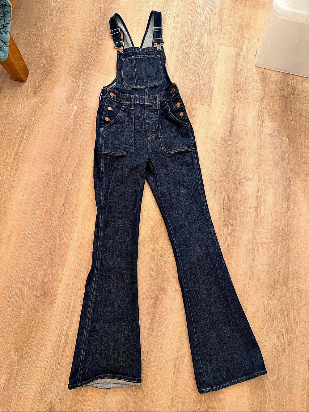 Madewell The Flea Market Flare Overall Blue XS